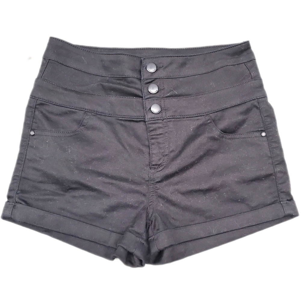 High waited stretch black shorts - Picture 1 of 3